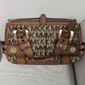 Michael Kors Tan and Brown Logo Bag